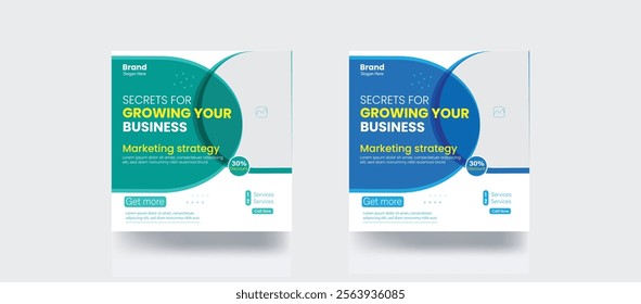 Social media post design secret for growing your business template