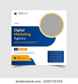 Diseño de Social Media Post. Diseñar anuncios en medios sociales con antecedentes blancos. Buen modelo para la publicidad en los medios sociales