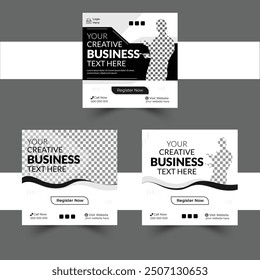 Social media post design set of three designs