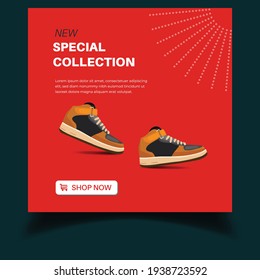 social media post design for shoe vector design.