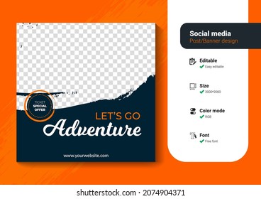 Social Media-Post-Design mit etwas Pinselkunst