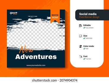 Social media post design with some brush art work