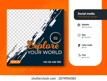 Social media post design with some brush art work