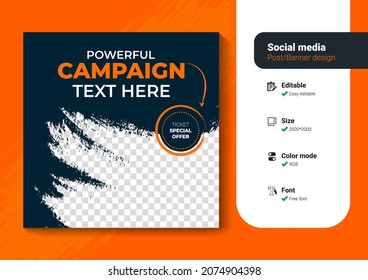 Social media post design with some brush art work