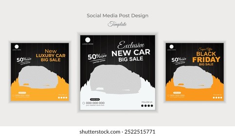 Social media post design special vector big car sale on black Friday and exclusive template