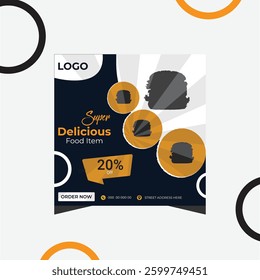 
Social media post design with special food