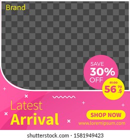 social media post design template with colorful color