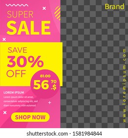 social media post design template with colorful color.  can used for sale Banners, Labels And Stickers. Vector Illustration