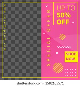 social media post design template with colorful color.  can used for sale Banners, Labels And Stickers. Vector Illustration. Special offer
