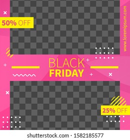 social media post design template with colorful color.  can used for sale Banners, Labels And Stickers. Vector Illustration. Black friday