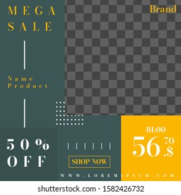 social media post design template with colorful color.  can used for sale Banners, Labels And Stickers. Vector Illustration. 