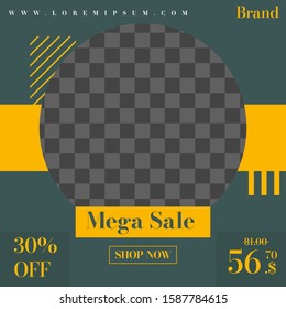 social media post design template with colorful color.  can used for sale Banners, Labels And Stickers. Vector Illustration. 