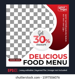 Social Media Post Design Template for Food Promotion