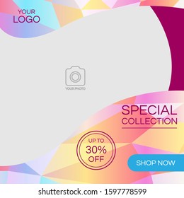 A social media post design template.
