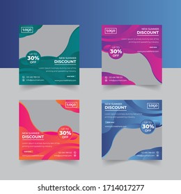 Social Media Post Design Template Fashion Vector