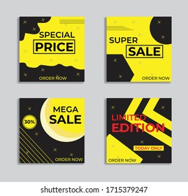 Social media post design template. Nice vector graphics for sales promotions, online stores, discount coupons etc.