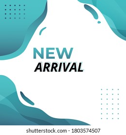 Social media post design template with blue abstract fluid and liquid.