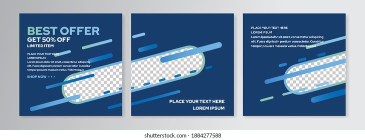 Social media post design template with a cool design element and trendy gradient colors suitable for banner, brochure, poster in vector eps 10