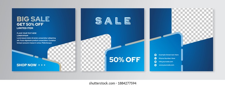 Social media post design template with a cool design element and trendy gradient colors suitable for banner, brochure, poster in vector eps 10
