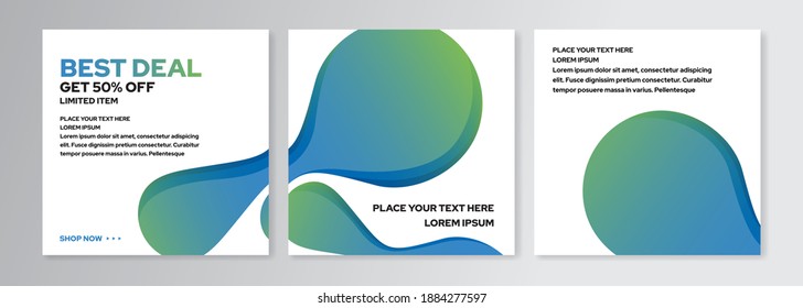 Social media post design template with a cool design element and trendy gradient colors suitable for banner, brochure, poster in vector eps 10