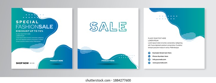 Plantilla de diseño de publicaciones en medios sociales con un diseño fresco y colores de gradiente de moda adecuados para banner, folleto, afiche en eps vectoriales 10