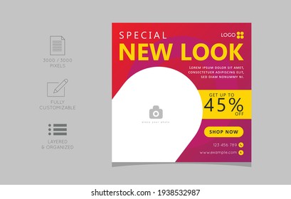 Social media post design template, editable new arrival social media post template