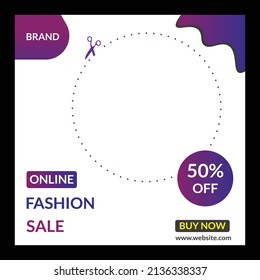 Social media post design template gradient Color