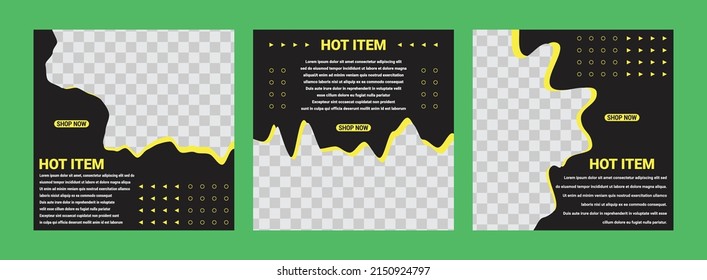 Social media post design template ready to print with square banner editable vector.