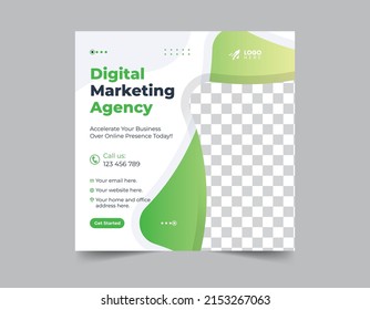 Social media post design template for business or fashion