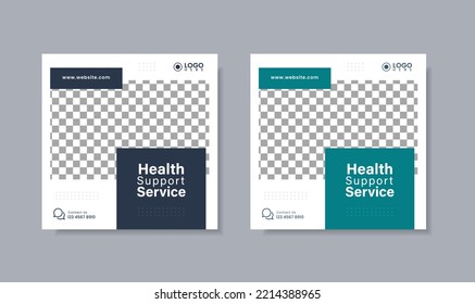 Plantilla de diseño de publicaciones en medios sociales para vector libre de salud