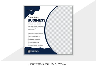 Social Media Post Design Template Square Business 