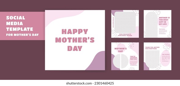 Social Media Post Design Template for Mother's Day. Celebrating Mother's Love and Role in Our Lives.