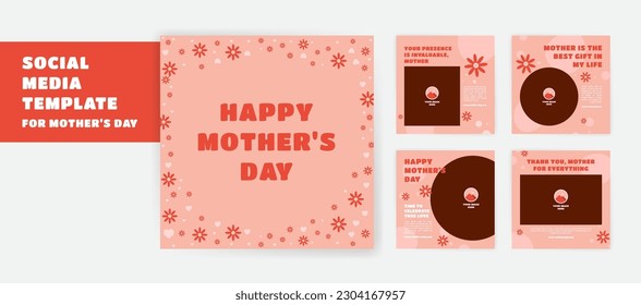 Social Media Post Design Template for Mother's Day. Celebrating Mother's Love and Role in Our Lives.