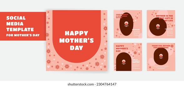 Social Media Post Design Template for Mother's Day. Celebrating Mother's Love and Role in Our Lives.