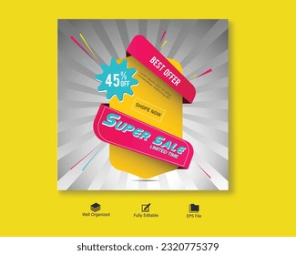 Social media post design template