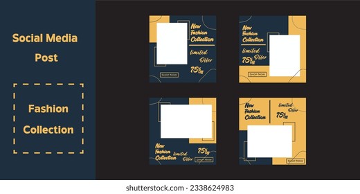 Social media post design template bundle,Premium Vector.