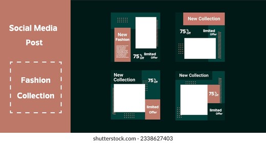 Social media post design template bundle,Premium Vector.