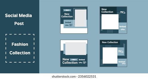 Social media post design template bundle,Premium Vector.
