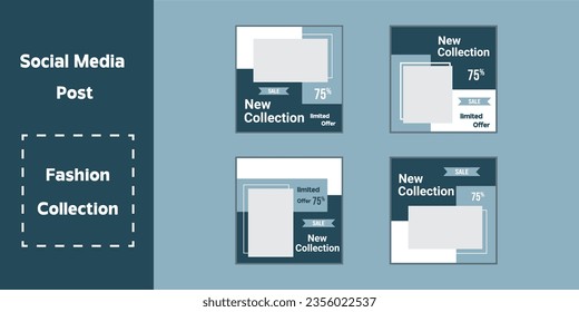 Social media post design template bundle,Premium Vector.