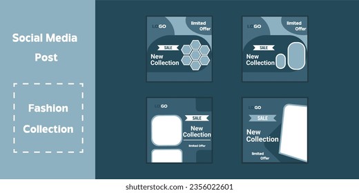 Conjunto de plantillas de diseño de publicaciones en medios sociales, Vector Premium.