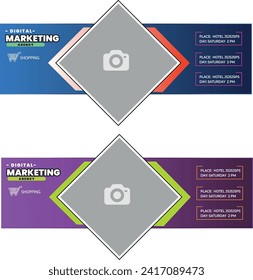Social media post design template. Fully editable video thumbnail layout to open video tutorials. Customizable thumbnail for live workshops and webinar businesses. web banner template.