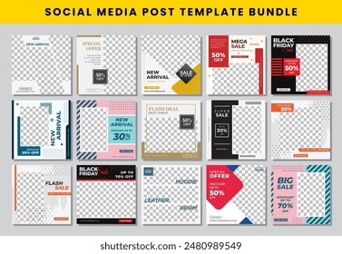 social media post design template Bundle set