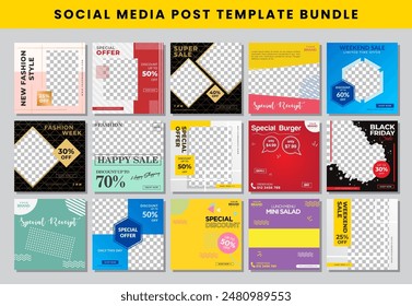 social media post design template Bundle set