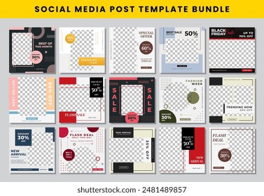 social media post design template Bundle set