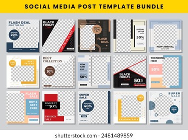 social media post design template Bundle set