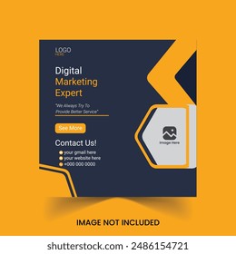 Social Media post design template, for multipurpose use, digital business marketing post, Corporate advert template.