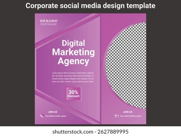 Social media post design template Slides abstract Unique Editable modern Social Media banner Elegant sale and discount promo - Vector. fashion sale social media post design.