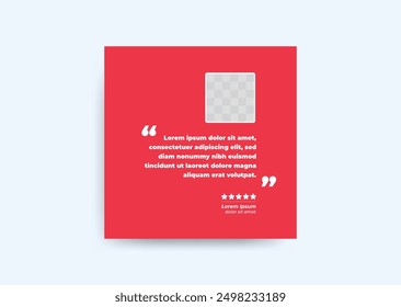 Social Media Post Design Templates for Quotes. Quote Frame Template with Copy Space for Text with a flat color. Text in brackets.