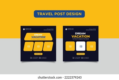 Social media post, social media design, social media post design, travel, travel post, travel flyer, travel design.