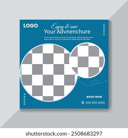 social media post design with travel